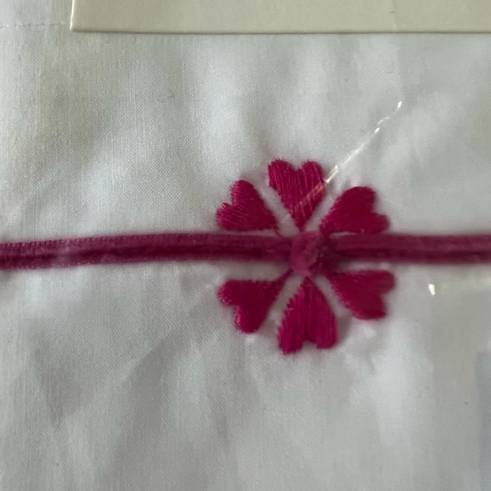 Pottery Barn Kids | Set of 2 Eliza Velvet Cuff Pillow Cases Raspberry Pink White